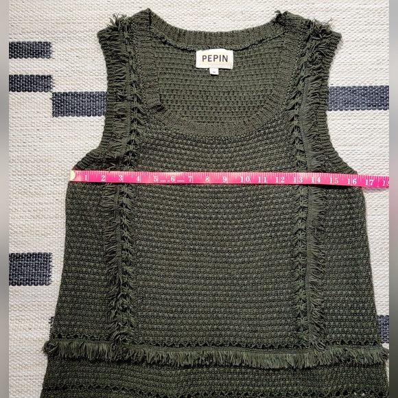 Pepin Sleeveless Fringe Boho Knit Tank Top - Picture 9 of 9